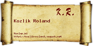 Kozlik Roland névjegykártya